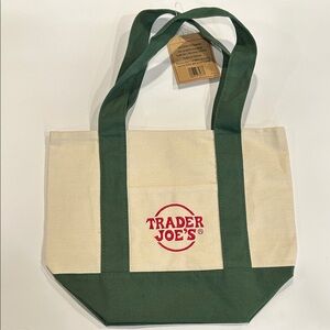 Trader Joe’s Green Mini Canvas Tote Bag NWT